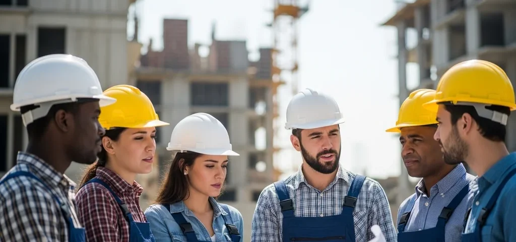 chantier travailleurs collaboration