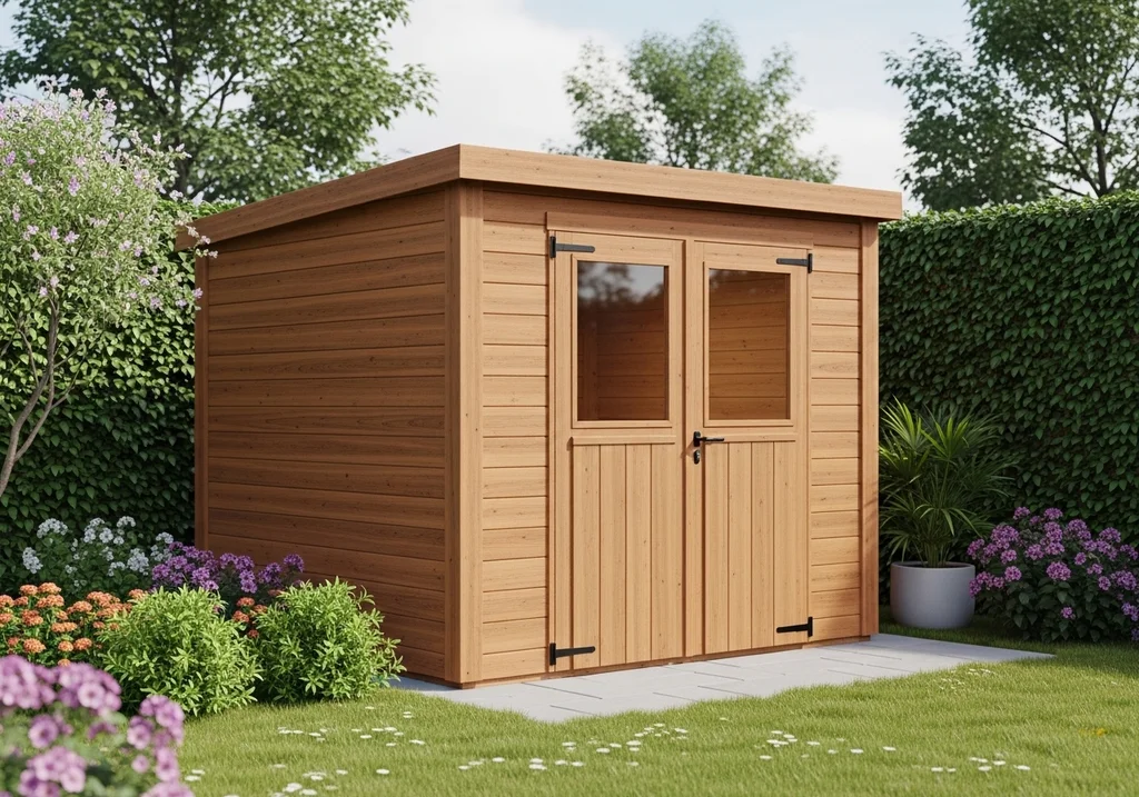 jardin abri bois composite