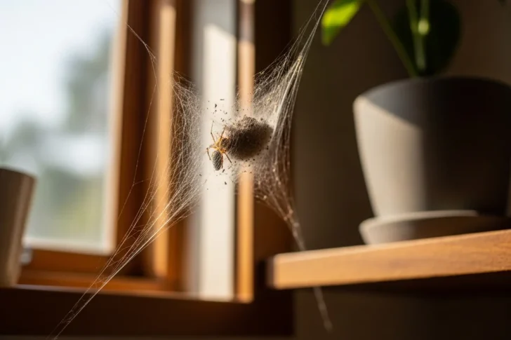 Nid d’araignées à la maison : reconnaître un cocon, l’enlever sans danger et éviter qu’il revienne