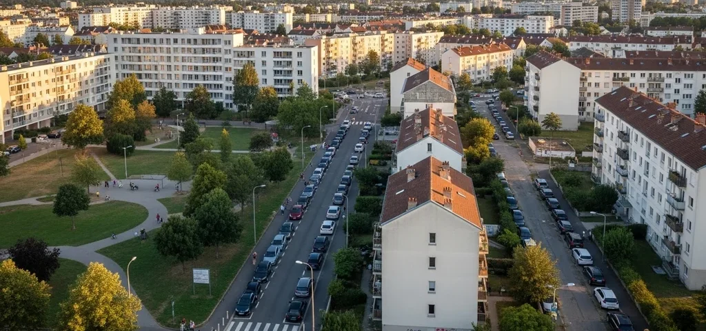 vue aerienne quartier residentiel