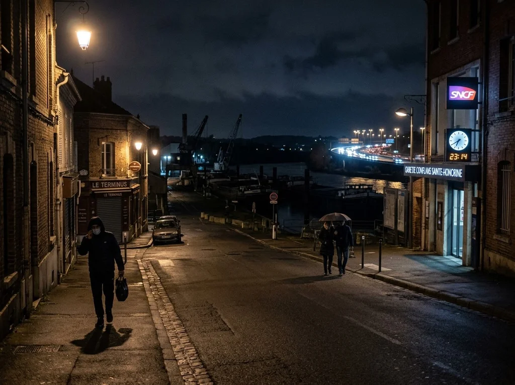 scène nocturne Conflans Sainte Honorine